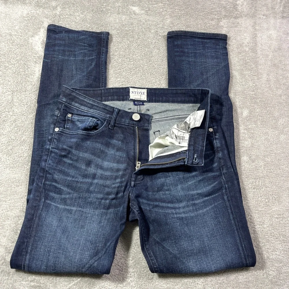 STONE Refinery The Otis Men's Slim Straight Dark Wash‎ Jeans 31x34 Pants